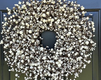 Custom Colors Outdoor Berry Wreath: Farmhouse Everyday Home Decor Very Full Custom Sizes
