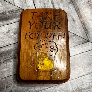 Bottle opener, Handmade Wood Bottle Opener, Gift for him, Gift for Dad