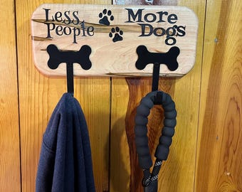2 Hook Leash Holder, Dog Owner Accessories, Dog Lover Gift, Wall Mounted Leash Hooks