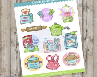 SS1016 Cute Kitchen Sticker Sheet