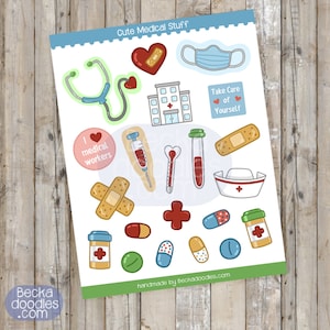 SS1018 Süßer Medizin Sticker Bogen