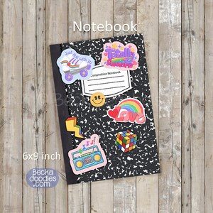 80s Style Composition Notebook: Lined Paperback Journal (6x9)