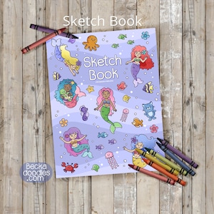 Mermaid Cover Blank Sketch Book