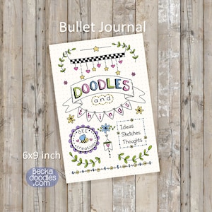 Doodles and Things Bullet Journal - Sketchbook - Notebook - BuJo Journal - Artist sketchbook - Artist Gift - Paperback
