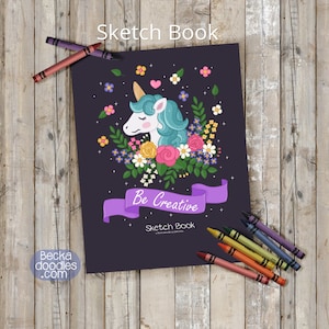 Unicorn Cover Blank Sketch Book