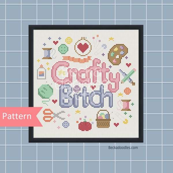 PDF Pattern Crafty B*tch Cross Stitch Pattern, PDF Instant Download, Sewing Pattern