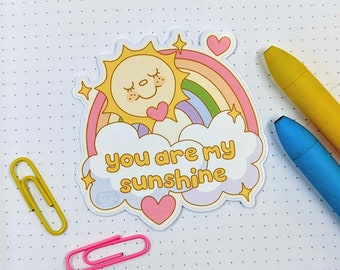 You Are My Sunshine Vinyl Sticker, Sunshine Sticker, Weather Sticker, Sticker Lovers, Vinyl Sticker for laptops, water bottles, planners