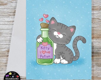 Kitty Love Potion Note Card - Greeting Card