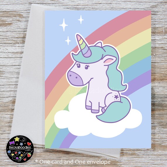 Chubby Unicorn and Rainbow Note Card Cute Cartoon Greeting - Etsy Chubby Unicorn and Rainbow Note Card Cute Cartoon Greeting - Etsy