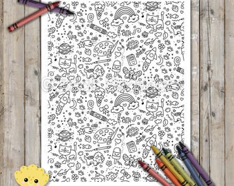 Doodles Coloring Page: Fun Summer Activity (Printable Sheet)