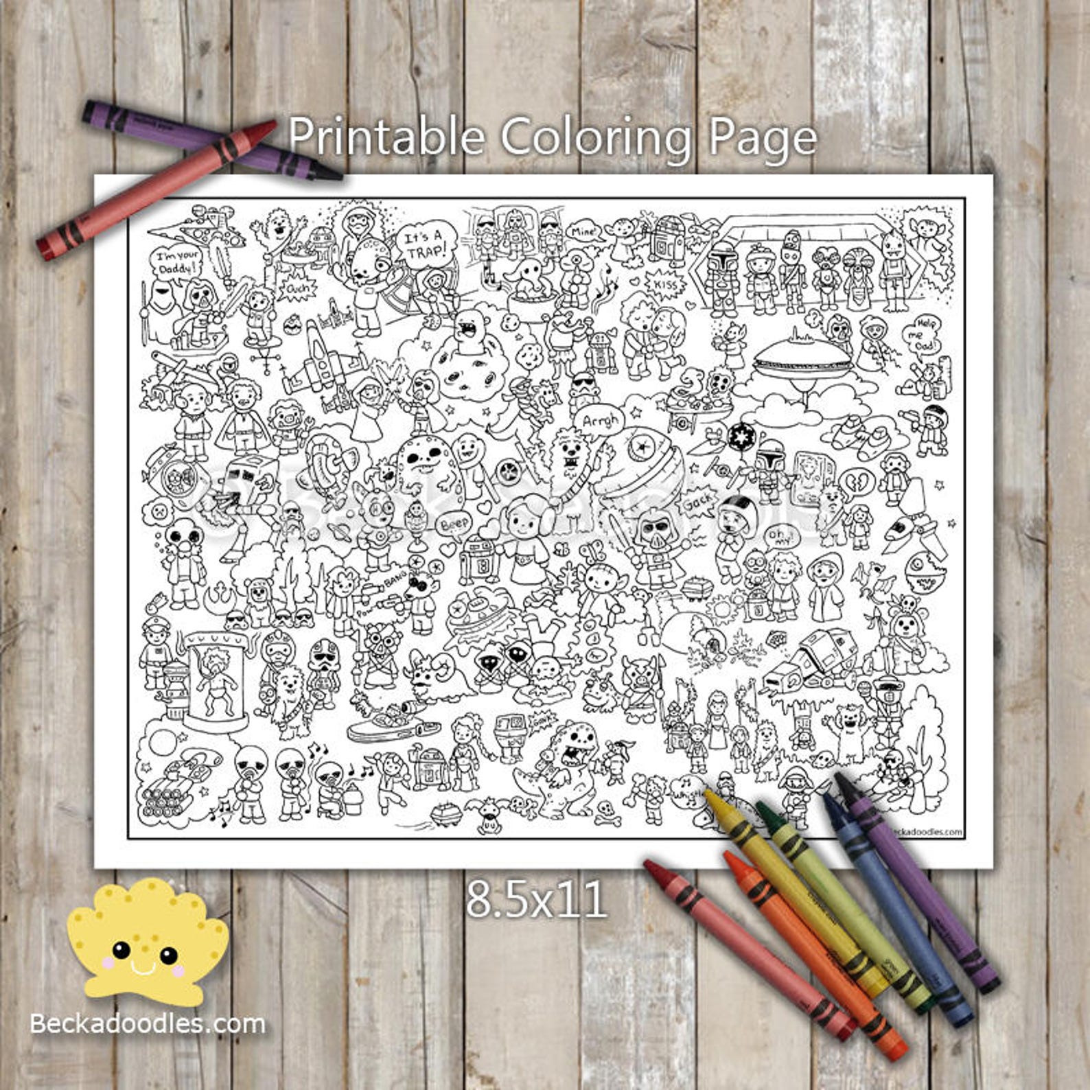 PRINTABLE Galaxy Coloring Page Digital Download Hand-drawn - Etsy