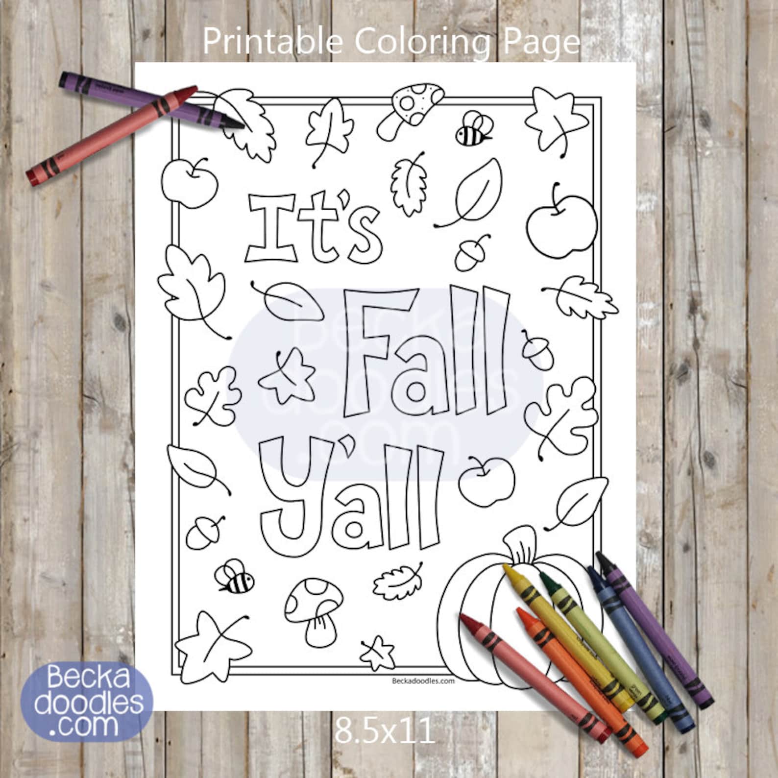 PRINTABLE It's Fall Y'all Coloring Page Digital - Etsy