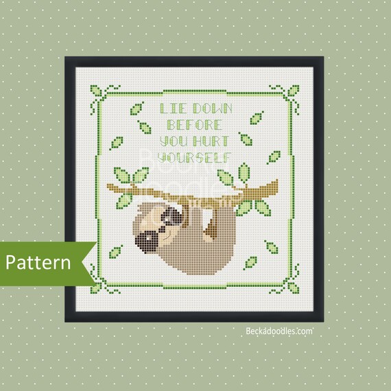 PDF Pattern Sloth Cross Stitch Pattern PDF Instant Download - Etsy