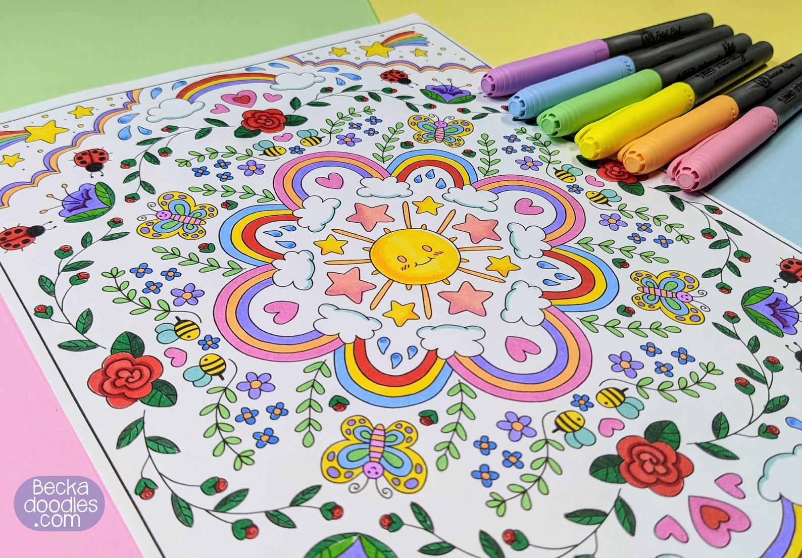 printable-sumer-mandala-coloring-page-hand-drawn-coloring-etsy