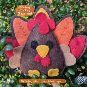 Chubby Turkey Ornament - Thanksgiving Turkey Stuffed Toy - Holiday Turkey Decoration