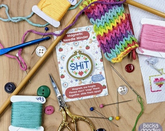 Snarky Swear Word Needle Minder: Cross Stitch Embroidery Accessory