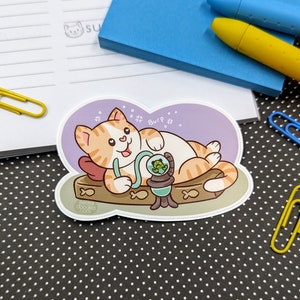 Ginger Cat Vinyl Sticker: Chunky Sci-Fi Fan Art
