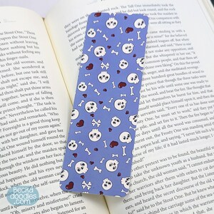 Skulls Bookmark, Spooky Cute Paper Bookmark, Halloween Book Mark, 2x6 inch Bookmark, Matte Double-Sided Bookmark, Gift for Book Lovers
