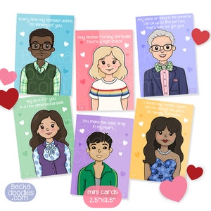The Good Place Inspiriert Mini Valentinstag Kartenpackungen - Mini Karten - Valentinskarten - 2,5x3,5 Zoll Karten