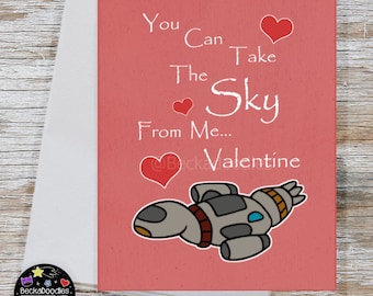 Serenity Valentines Day Note Card - Firefly Cartoon Greeting Card