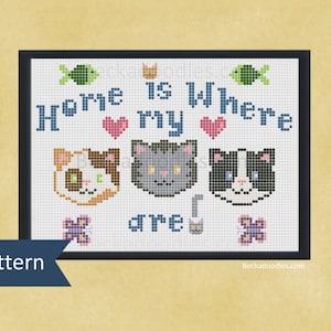 Cat Lovers Cross Stitch Pattern: Home Decor (PDF Pattern)