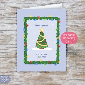 Merry Little Christmas Card: Printable Holiday Greeting (Digital Download)
