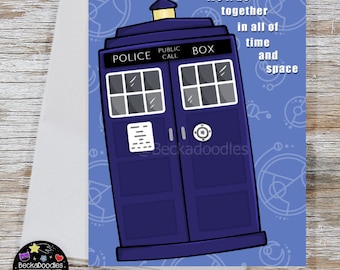 Tardis Inspired Note Card - Geeky Greeting Card