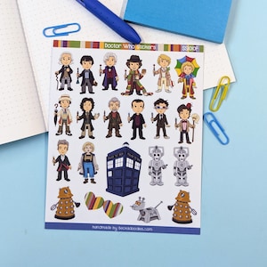 SS1010F Doctor Who-ministickervel, stickervellen planner, minikalenderstickers