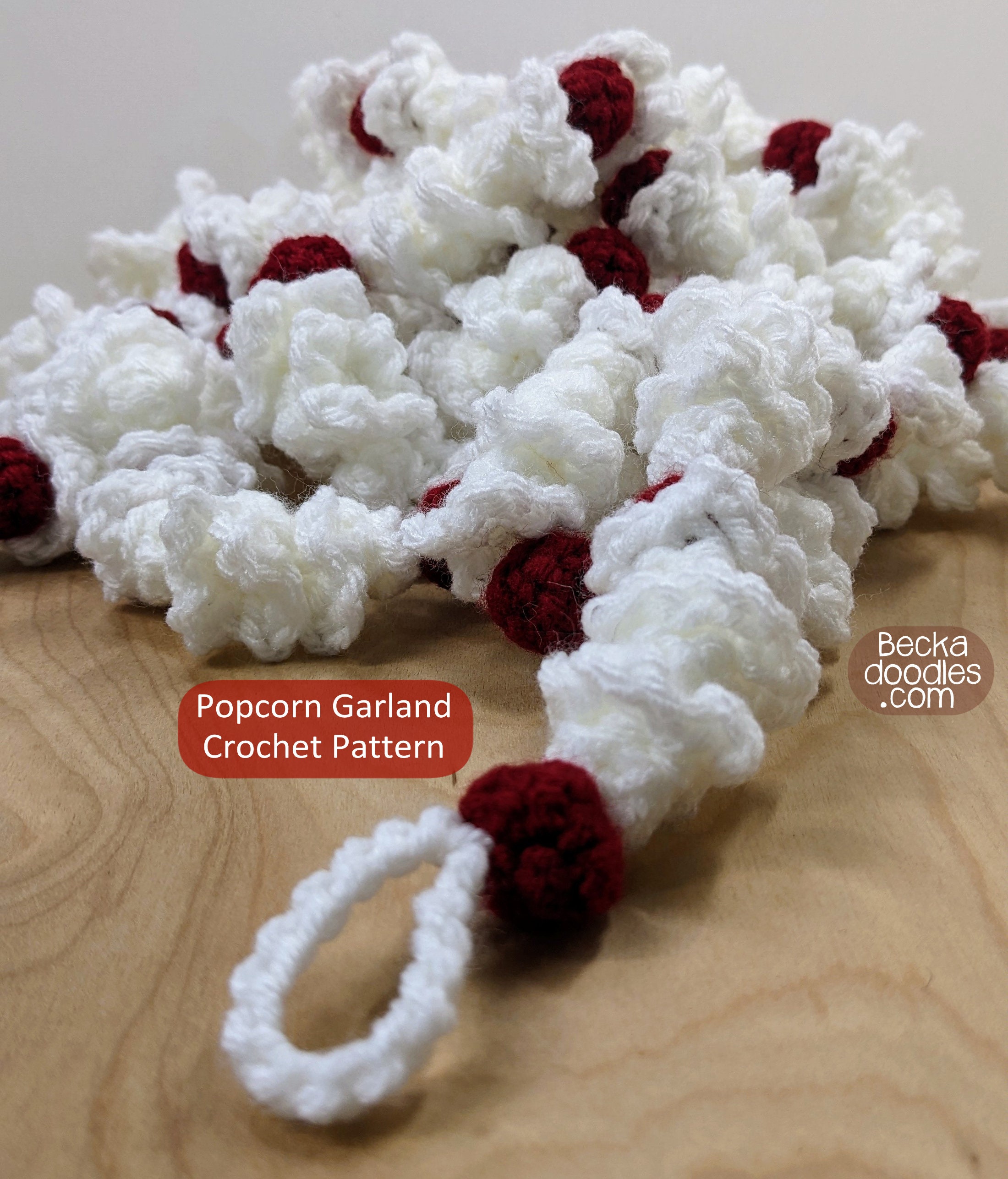DIY Crochet Popcorn Garland PDF Pattern DIY Yarn Craft Etsy Canada