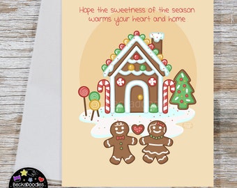 Christmas Gingerbread House - Blank Note Card - Greeting Card -Blank Note Card - Christmas Card