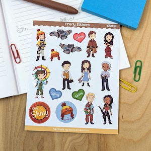 Folha de adesivos Firefly SS1001F para planejadores, calendários, diários e scrapbooking. Ótimos presentes para fãs de programas e filmes de ficção científica