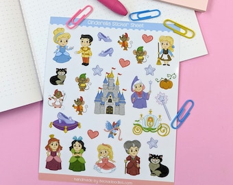 SS1011F Cinderella Stickers - Princess Sticker - Planner Sticker Sheets