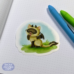 Dragon Cat Glossy Vinyl Sticker: Siamese Cat Lover Gift