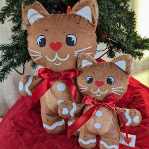 Cookie Christmas Cat Plushie: Handmade Minky Holiday Decoration