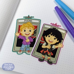 S1005 Bill and Ted  Vinyl Stickers, 80s Movie Stickers, Planner Sticker, Sticker Lovers, Vinyl Sticker