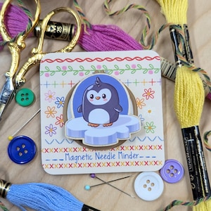 Penguin Magnetic Needle Minder: Cross Stitch Embroidery Accessory