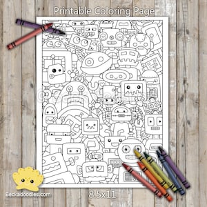 PRINTABLE Cute kawaii Coloring Page, Hand-Drawn Coloring Sheet, cute  Doodles Coloring Page, Kids Coloring Page, Adult Coloring