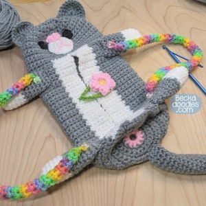 DIY Crochet Cat Yarn Bag PDF Pattern DIY Yarn Craft Pattern Sewing Pattern Hand Sewing Pattern Cat Lovers Crochet Pattern 画像 4