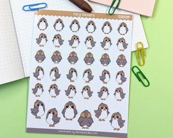 Puffy Space Birds Mini Sticker Sheet