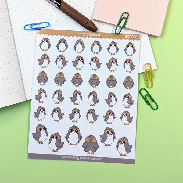 SS1009F Puffy Space Birds Mini Sticker Sheet