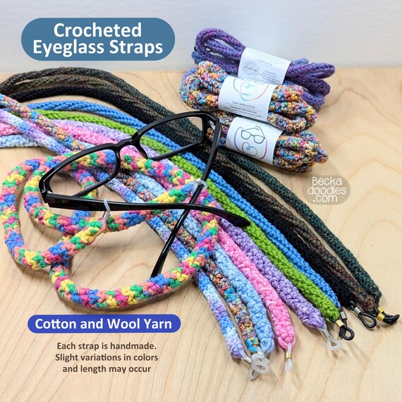 Handmade Crocheted Yarn Eyeglass Strap: Cotton Wool Blend