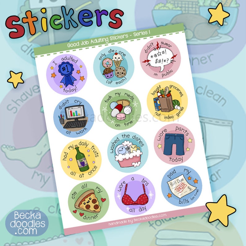 Adulting Stickers Sticker Sheets | Etsy