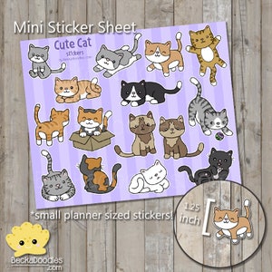 SS1044 Cute Cats mini Stickers - Planner Sticker Sheets