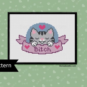 Sassy Cat Cross Stitch Pattern: Funny Feline Design (PDF Pattern)