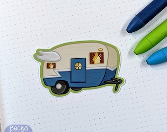 Old Camper Vinyl Sticker, Planner Sticker, Sticker Lovers, Vinyl Sticker, Summer Sticker, Vacation Sticker, Camping Stickers