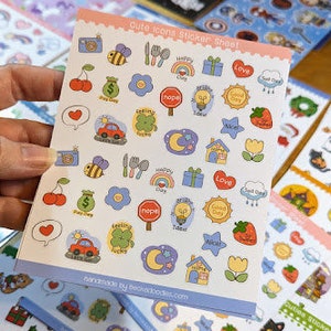 SS1048 Cute icons planner sticker sheets, mini stickers for scrapbook and daily planning, tiny stickers for journaling image 4