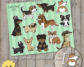 SS1043 Cute Dogs mini Stickers - Planner Sticker Sheets