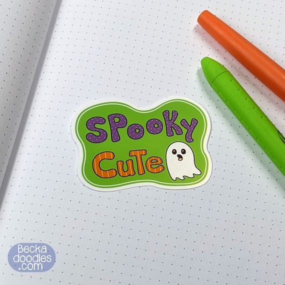 Spooky Cute Ghost Vinyl Sticker, Halloween Decal