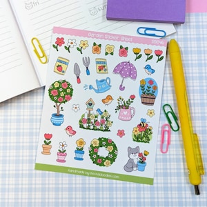 Feuille d'autocollants Spring Garden SS1046 idéale pour les agendas, les calendriers, les journaux et le scrapbooking. Petits stickers floraux de saison