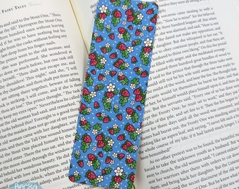 Strawberries Bookmark, Floral Paper Bookmark, Strawberry Book Mark, 2x6 inch Bookmark, Matte Double-Sided Bookmark, Gift for Book Lovers